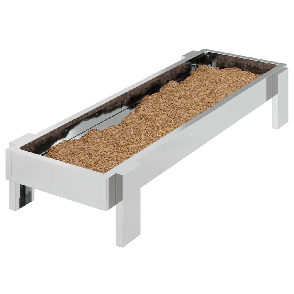 Τάφος ταΐσματος κοτόπουλων Ασημί 80 x 28 x 13.5 cm