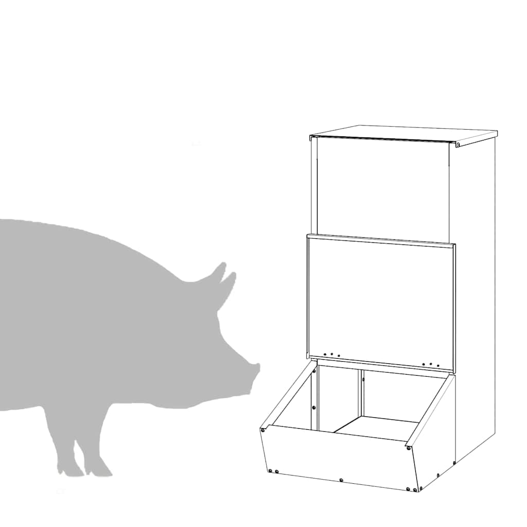 Ταΐστρα Γουρουνιών Μαύρο 55 x 38 x 76 εκ. 20 kg