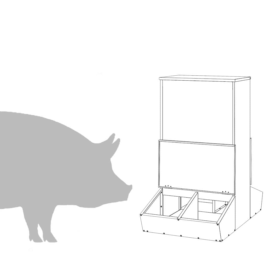 Ταΐστρα Γουρουνιών Μαύρο 82 x 51 x 91,5 εκ. 20 kg