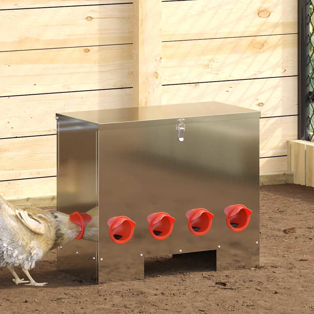 Ταΐστρα κοτόπουλων Ασημί 60,5 x 29 x 51 εκ. 25 kg