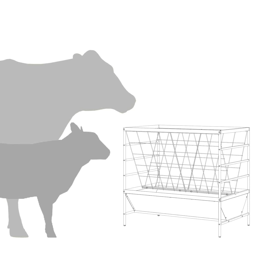 Ταΐστρα για ζώα Ασημί 100 x 60 x 90 εκ. 15 kg