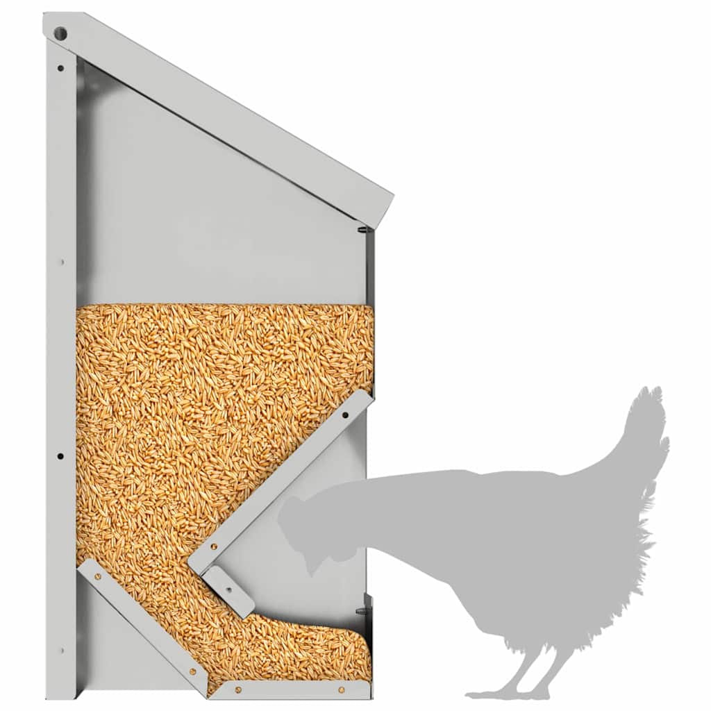 Ταΐστρα κοτόπουλων Ασημί 21 x 16 x 33 εκ. 3 kg