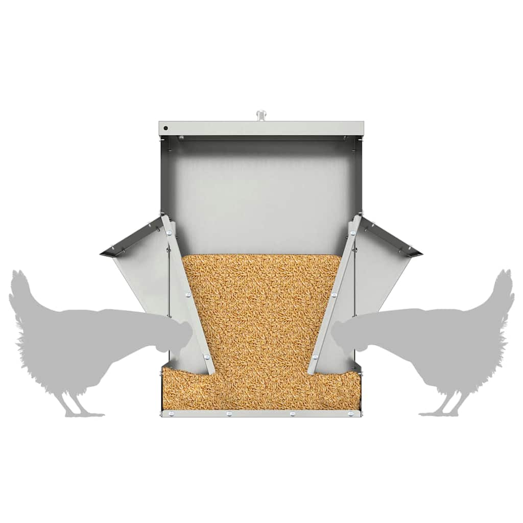 Ταΐστρα κοτόπουλων Ασημί 40,5 x 45 x 41 cm 20 kg