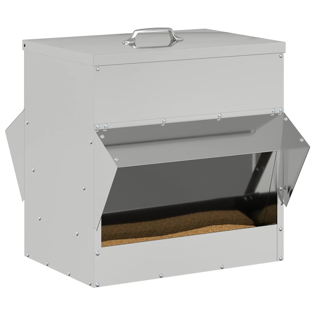 Ταΐστρα κοτόπουλων Ασημί 40,5 x 45 x 41 cm 20 kg