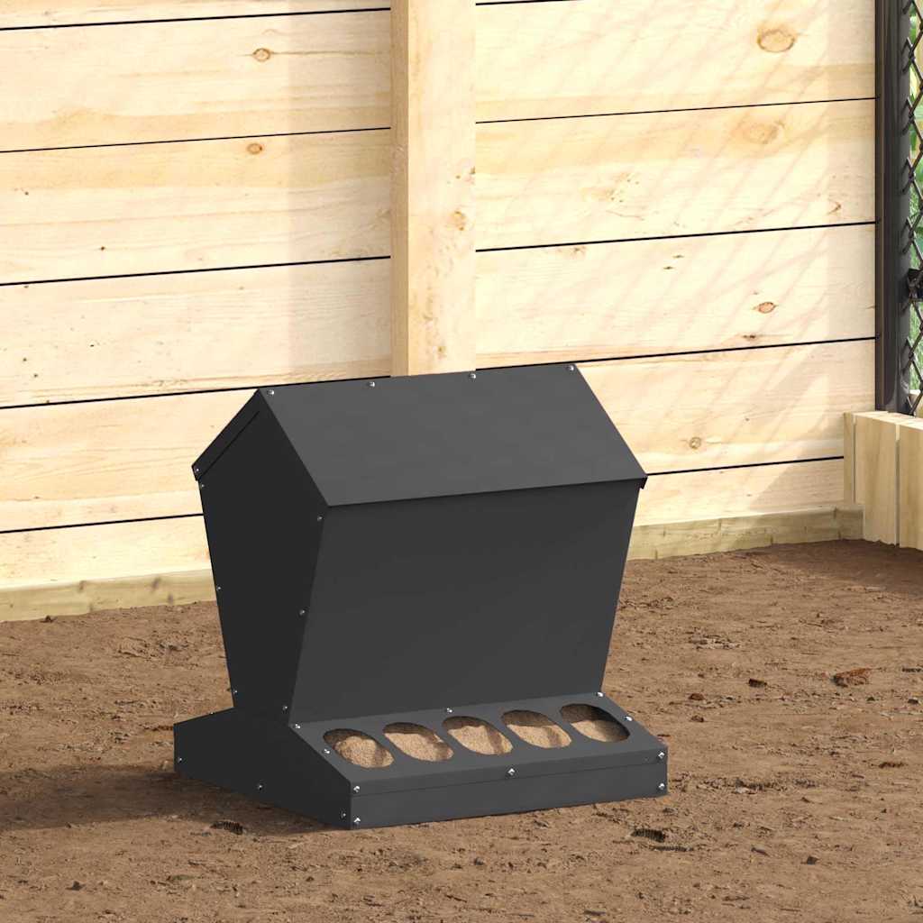 Ταΐστρα κοτόπουλων Μαύρο 40 x 40 x 45 cm Ψυχρής Έλασης Χάλυβας