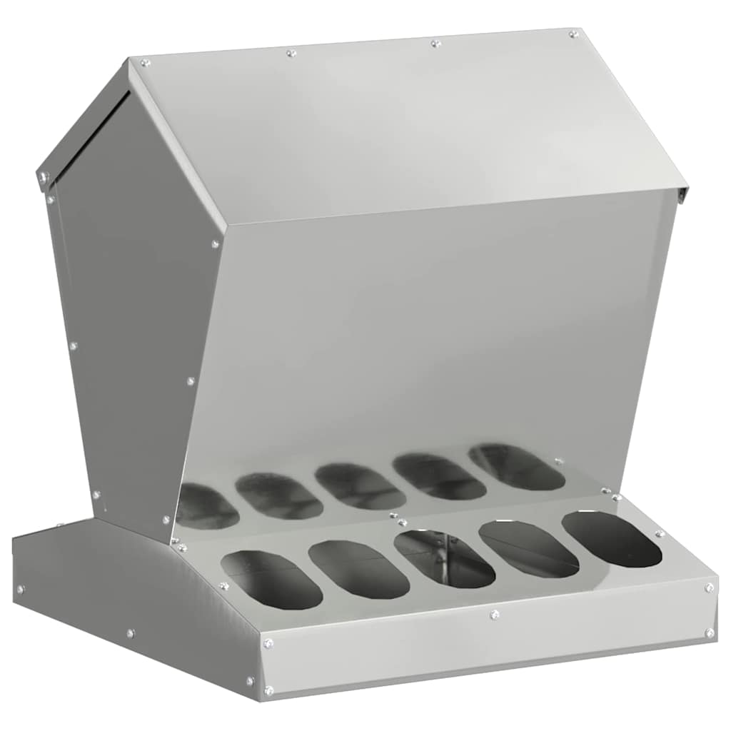 Ταΐστρα κοτόπουλων Ασημί 40 x 40 x 45 cm Επικαλυμμένος Χάλυβας