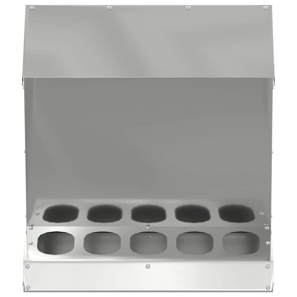 Ταΐστρα κοτόπουλων Ασημί 40 x 40 x 45 cm Επικαλυμμένος Χάλυβας