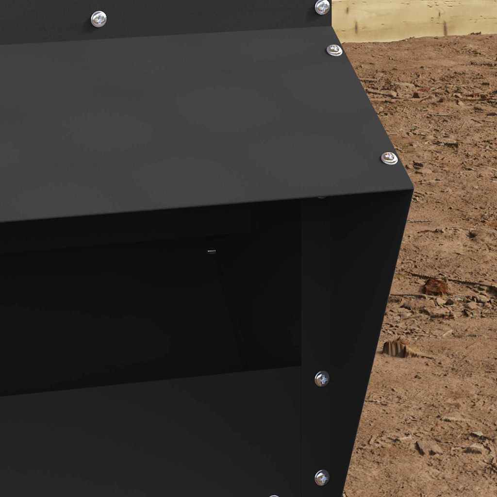 Ταΐστρα κοτόπουλων Μαύρο 20 x 25 x 35 εκ. Ψυχρής Έλασης Χάλυβας