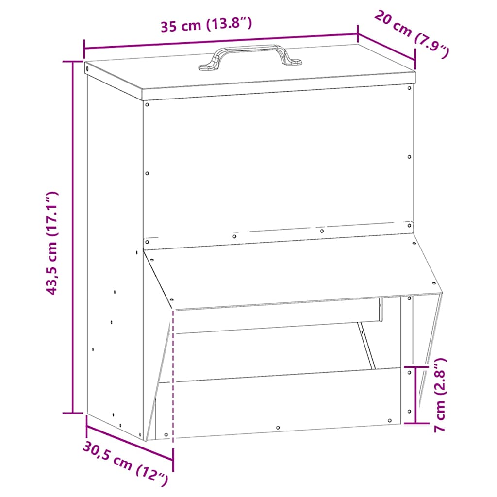 Ταΐστρα κοτόπουλων Ελιά Πράσινη 20 x 25 x 35 εκ.