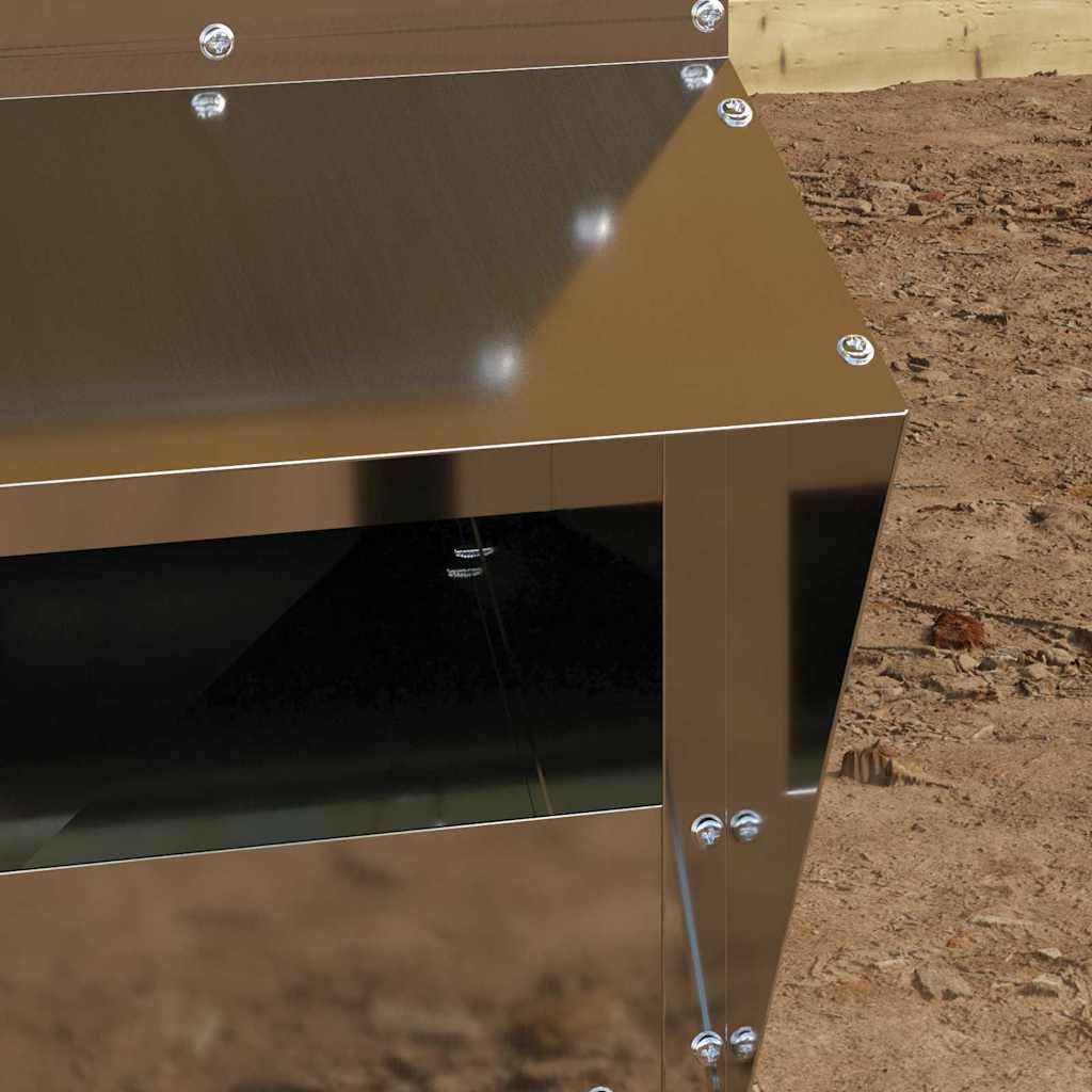 Ταΐστρα κοτόπουλων Ασημί 20 x 25 x 35 εκ. Επικαλυμμένος Χάλυβας