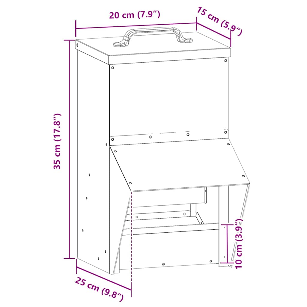 Ταΐστρα κοτόπουλων Ελιά Πράσινη 20 x 25 x 35 εκ.