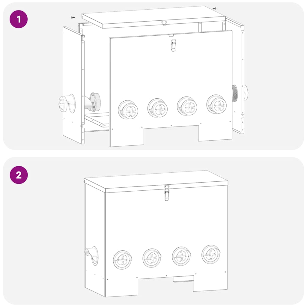 Ταΐστρα κοτόπουλων 2 Μαύρο 60,5 x 29 x 51 εκ. 25 kg