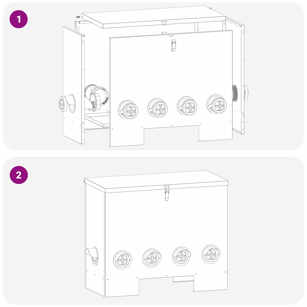 Ταΐστρα κοτόπουλων 2 Μαύρο 60,5 x 29 x 51 εκ. 25 kg