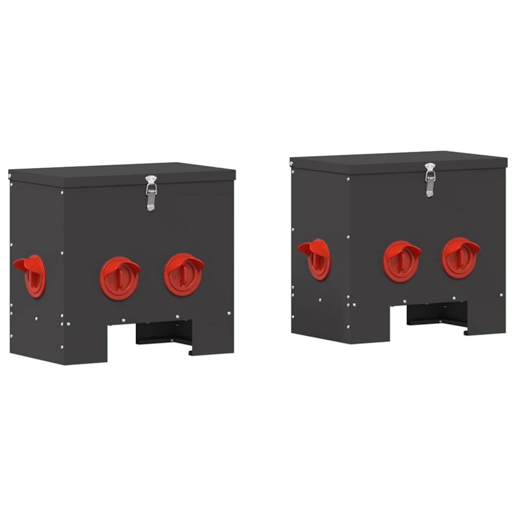 Ταΐστρα κοτόπουλων 2 Μαύρο 40,5 x 25 x 38 εκ. 20 kg
