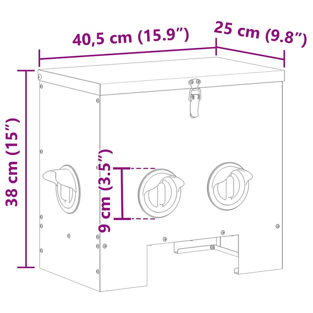 Ταΐστρα κοτόπουλων 2 Μαύρο 40,5 x 25 x 38 εκ. 20 kg