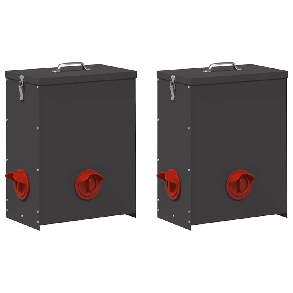 Ταΐστρα κοτόπουλων 2 Μαύρο 32,5 x 20,5 x 43 εκ 25 kg
