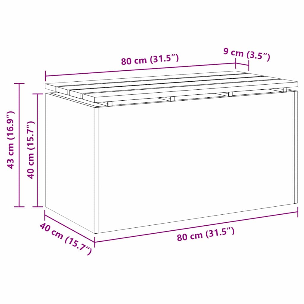Παγκάκι κήπου Λευκό 80 x 40 x 43 εκ Ατσάλι