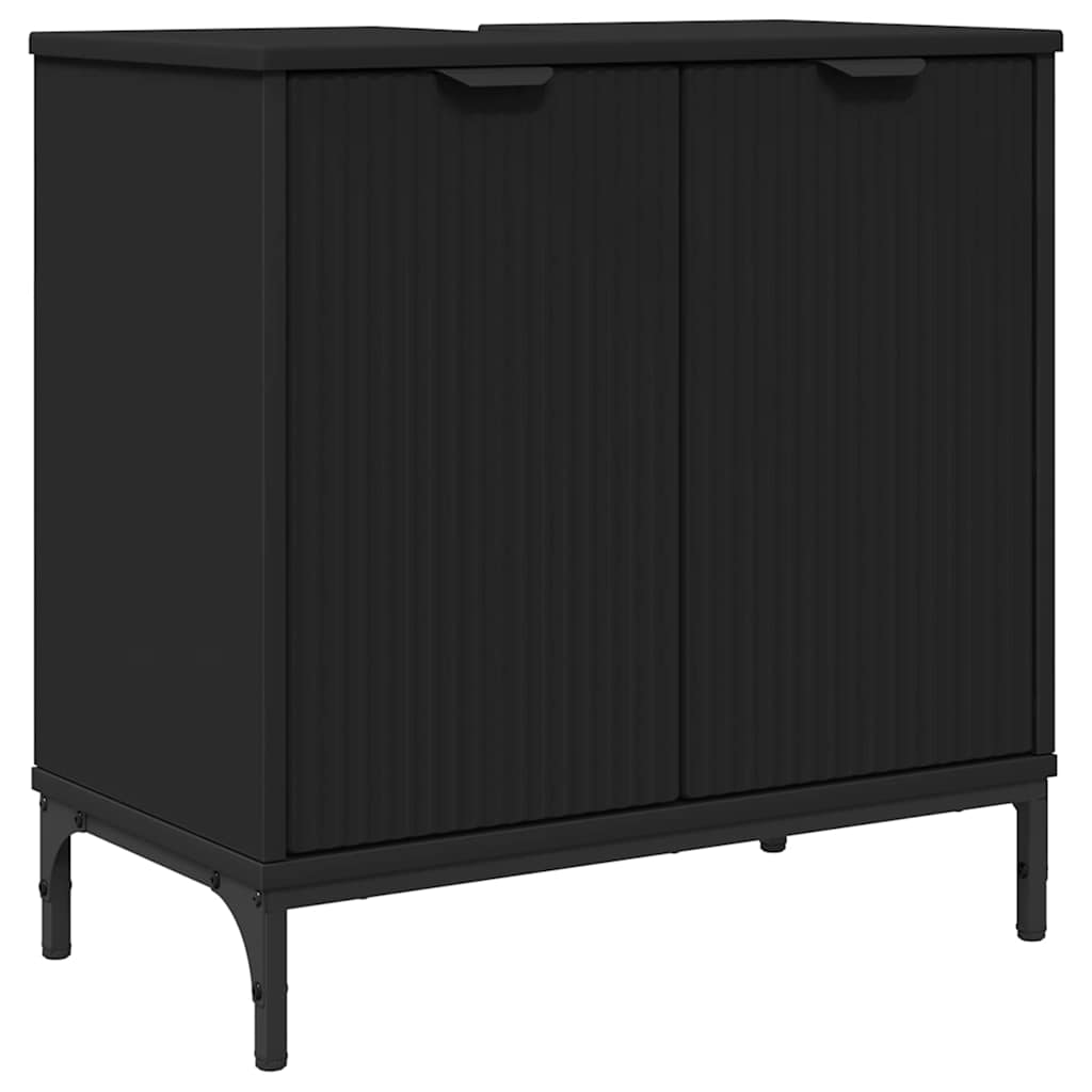 Ντουλάπα Νιπτήρα Mπάνιου Μαύρο 60,5 x 33,5 x 61 εκ