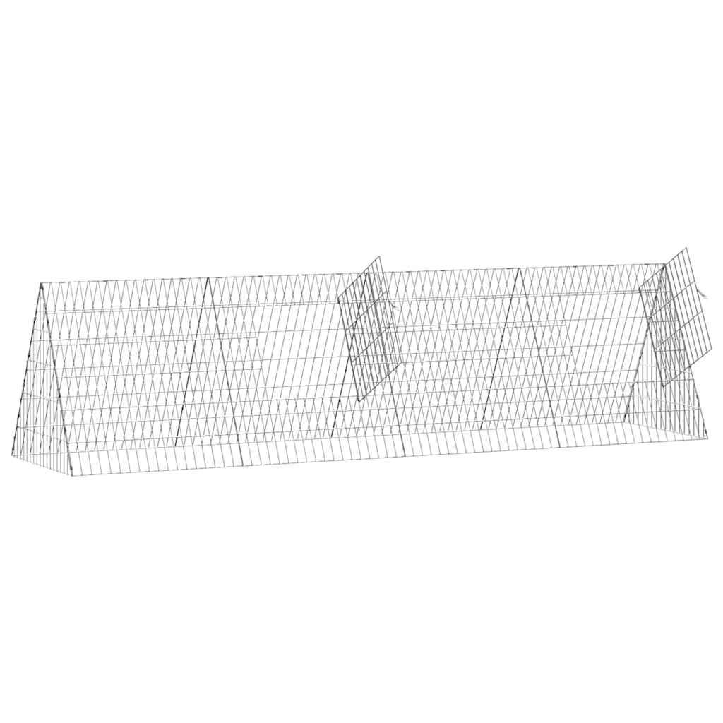 Κλουβί για κότες Ασημί 215 x 55 x 55 εκ. Γαλβανισμένος Χάλυβας