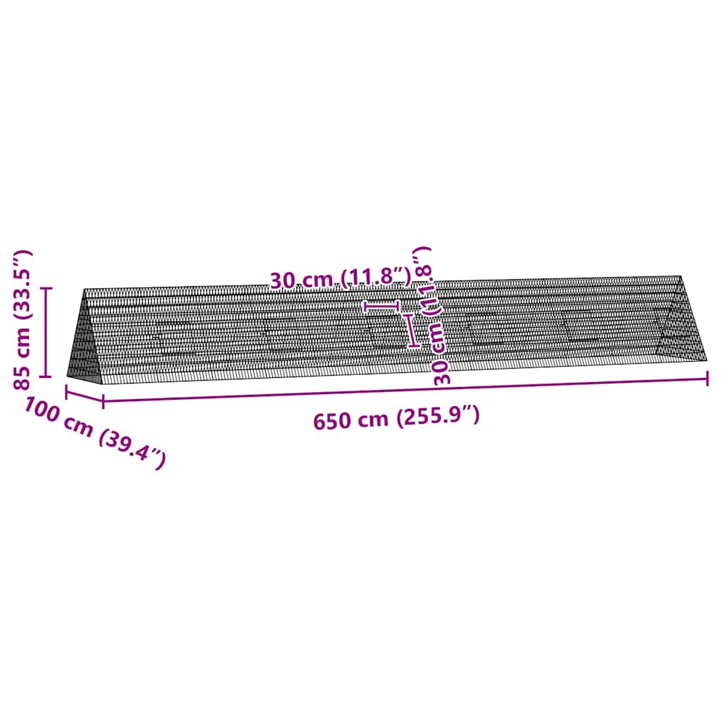 Κλουβί για κότες Ασημί 650 x 100 x 85 εκ. Γαλβανισμένος Χάλυβας