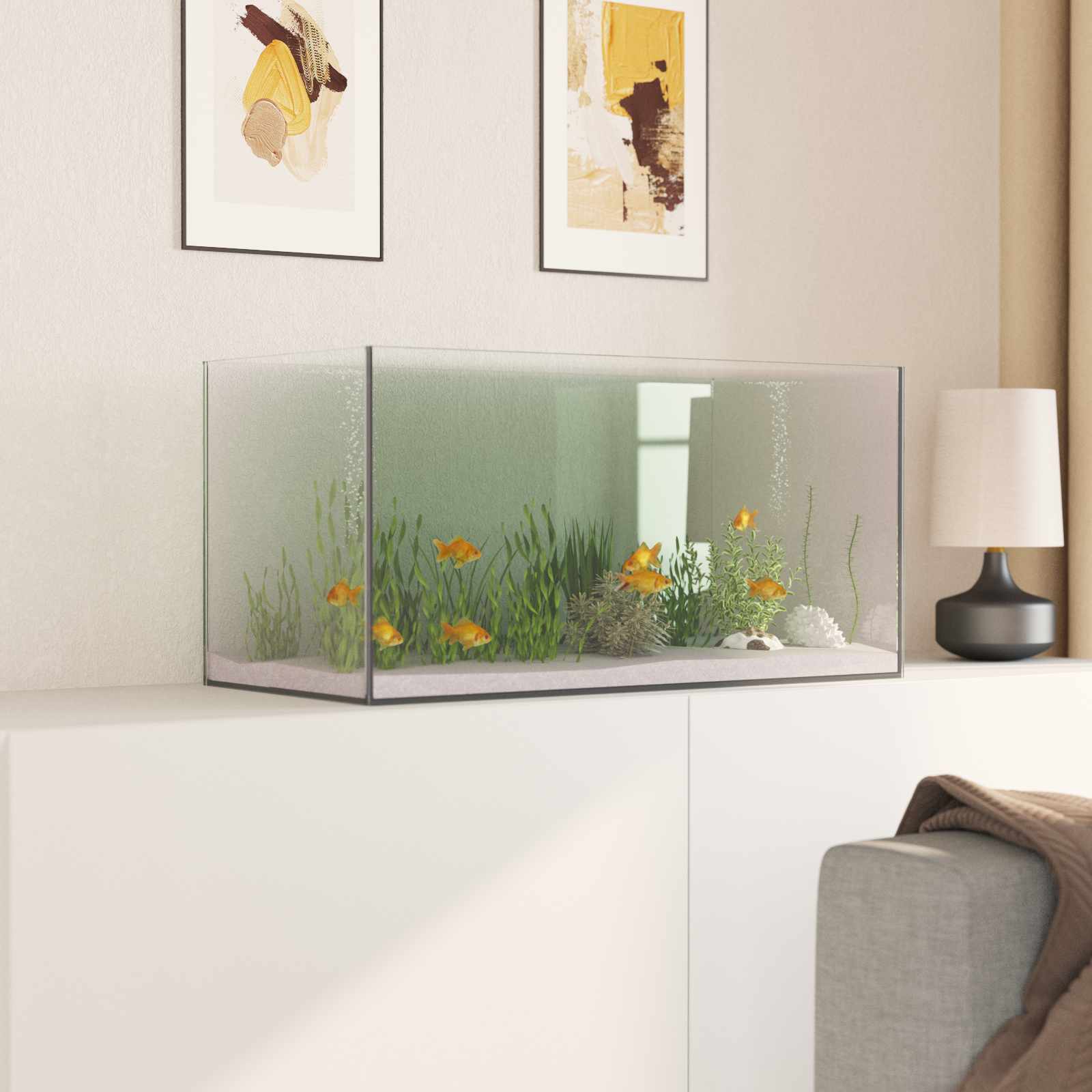 Ενυδρείο με αποθήκευση Διαφανές 60 x 30 x 30 cm Γυαλί