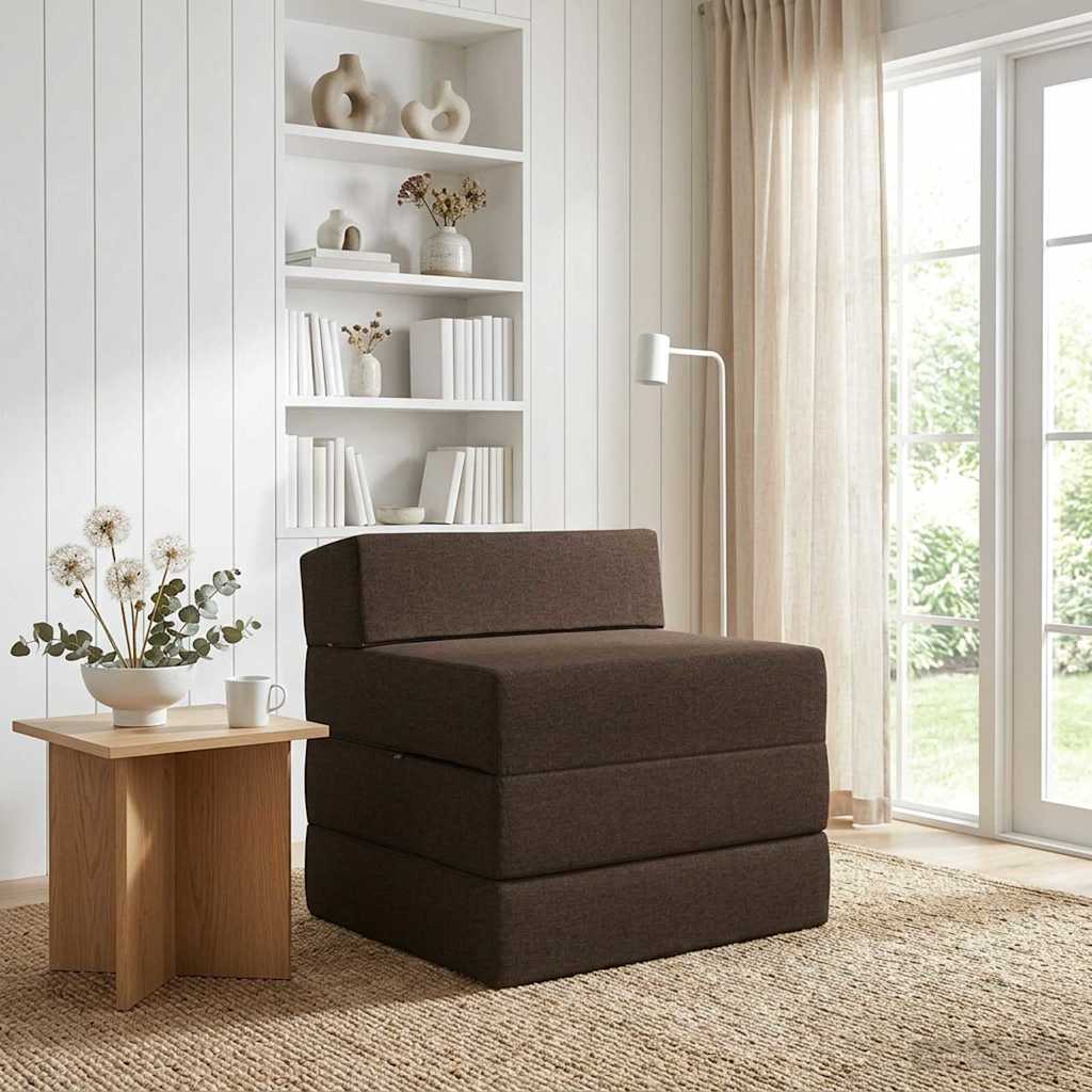 Κρεβάτι Καναπέ Αναδιπλούμενο Taupe 200 x 70 x 15 εκ. Ύφασμα