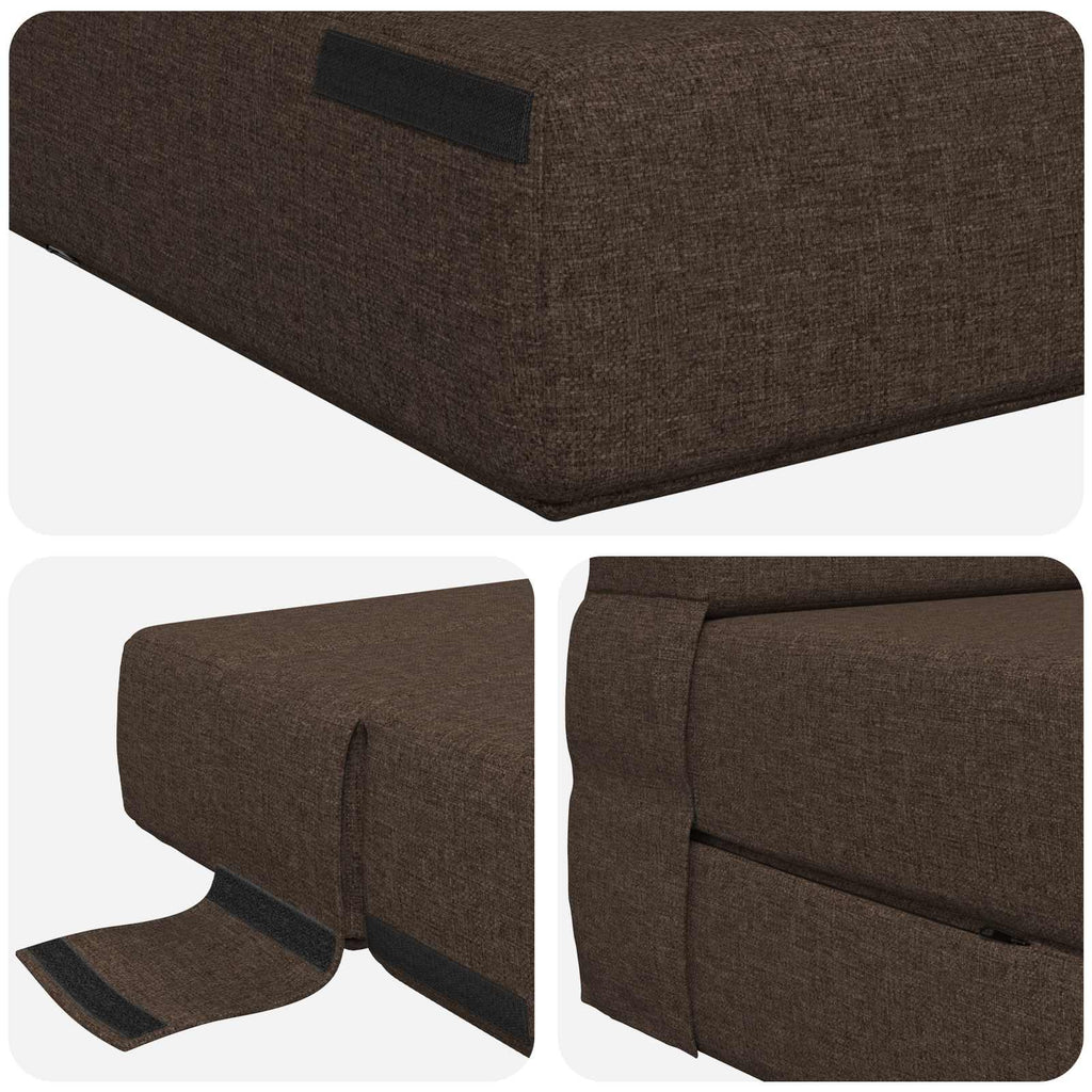 Κρεβάτι Καναπέ Αναδιπλούμενο Taupe 70 x 80 x 60 εκ. Ύφασμα – εικόνα προϊόντος 6