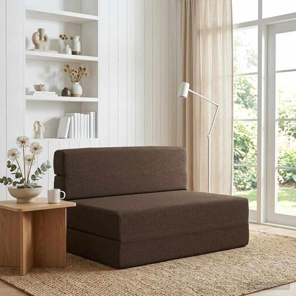 Κρεβάτι Καναπέ Αναδιπλούμενο Taupe 100 x 80 x 60 εκ. Ύφασμα