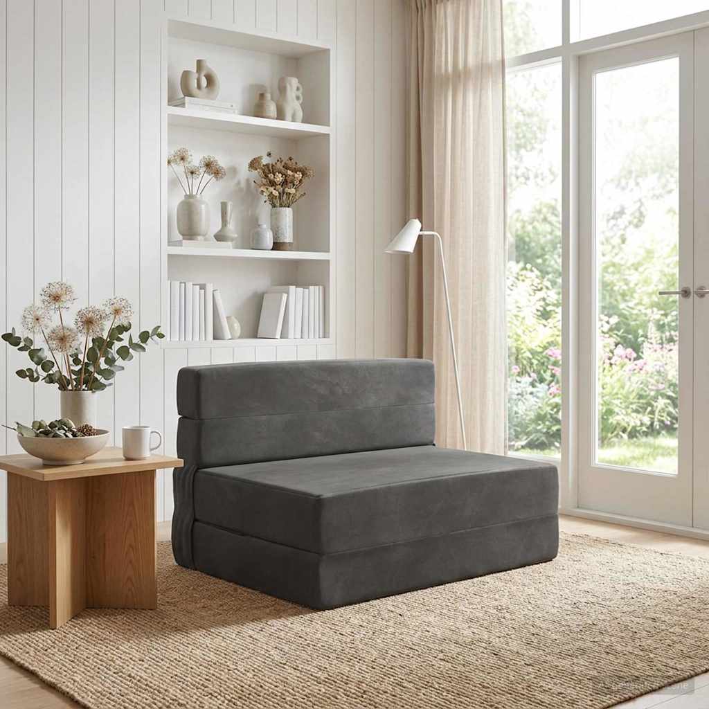 Κρεβάτι Καναπέ Αναδιπλούμενο Σκούρο Γκρι 70 x 80 x 60 εκ.