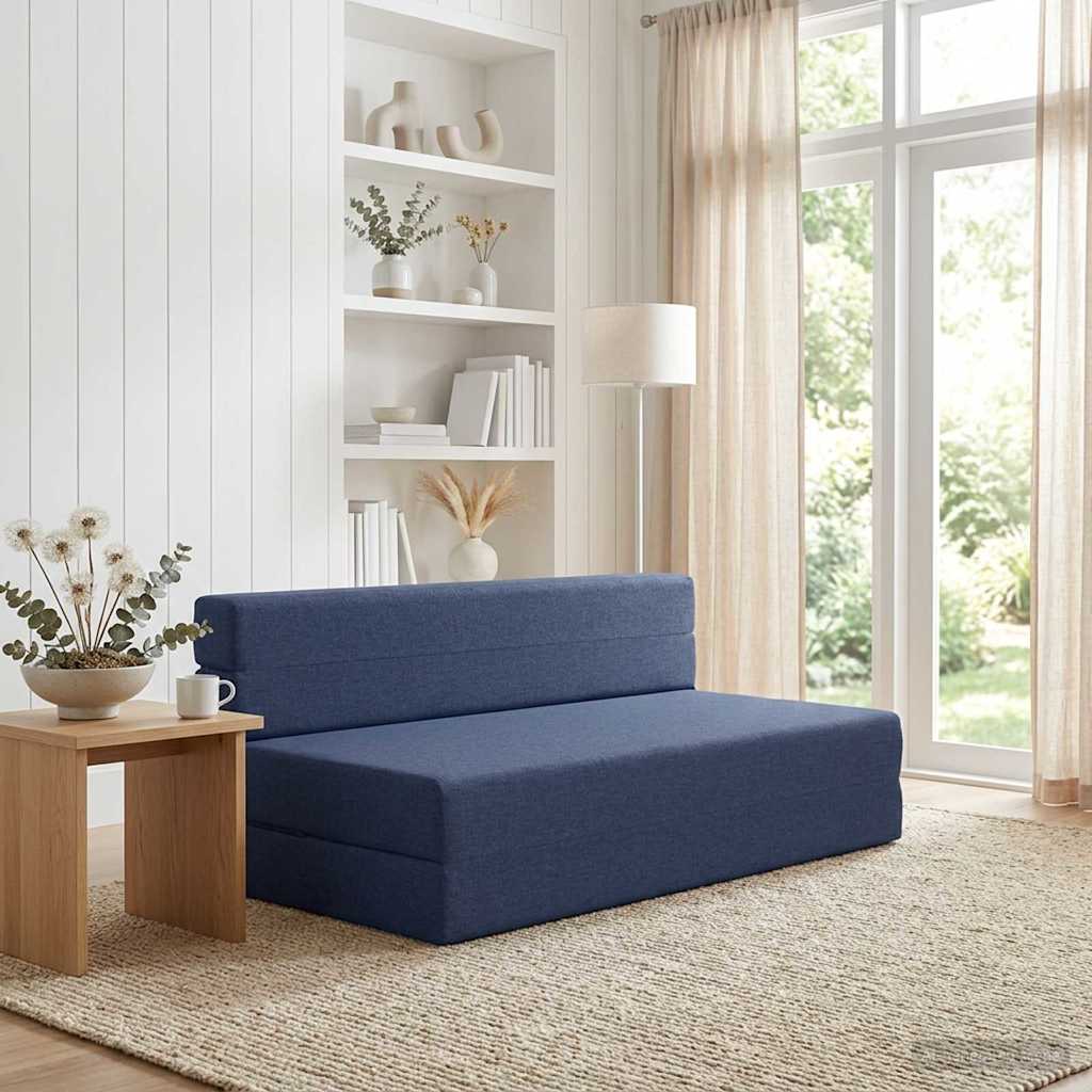 Κρεβάτι Καναπέ Αναδιπλούμενο Μπλε 152 x 86,5 x 60 εκ. Ύφασμα