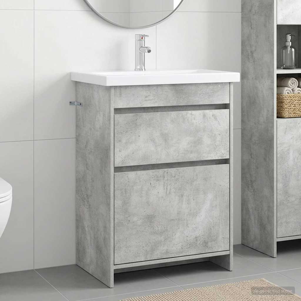Σετ Επίπλων Μπάνιου Γκρι Σκυροδέματος 61 x 40 x 84,5 εκ