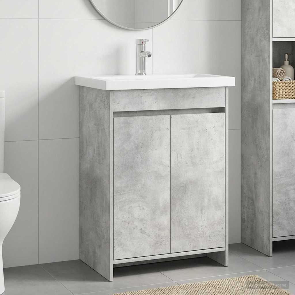 Σετ Επίπλων Μπάνιου Γκρι Σκυροδέματος 61 x 40 x 84,5 εκ