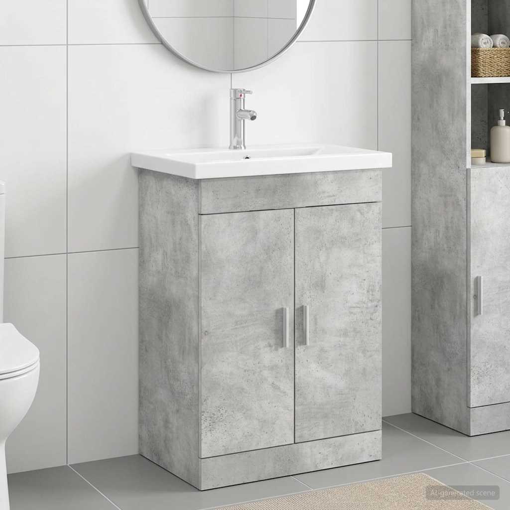 Σετ Επίπλων Μπάνιου Γκρι Σκυροδέματος 61 x 40 x 84,5 εκ