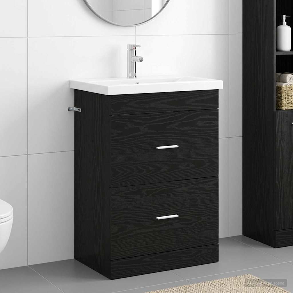 Σετ Επίπλων Μπάνιου Μαύρη Δρυς 61 x 40 x 84,5 εκ