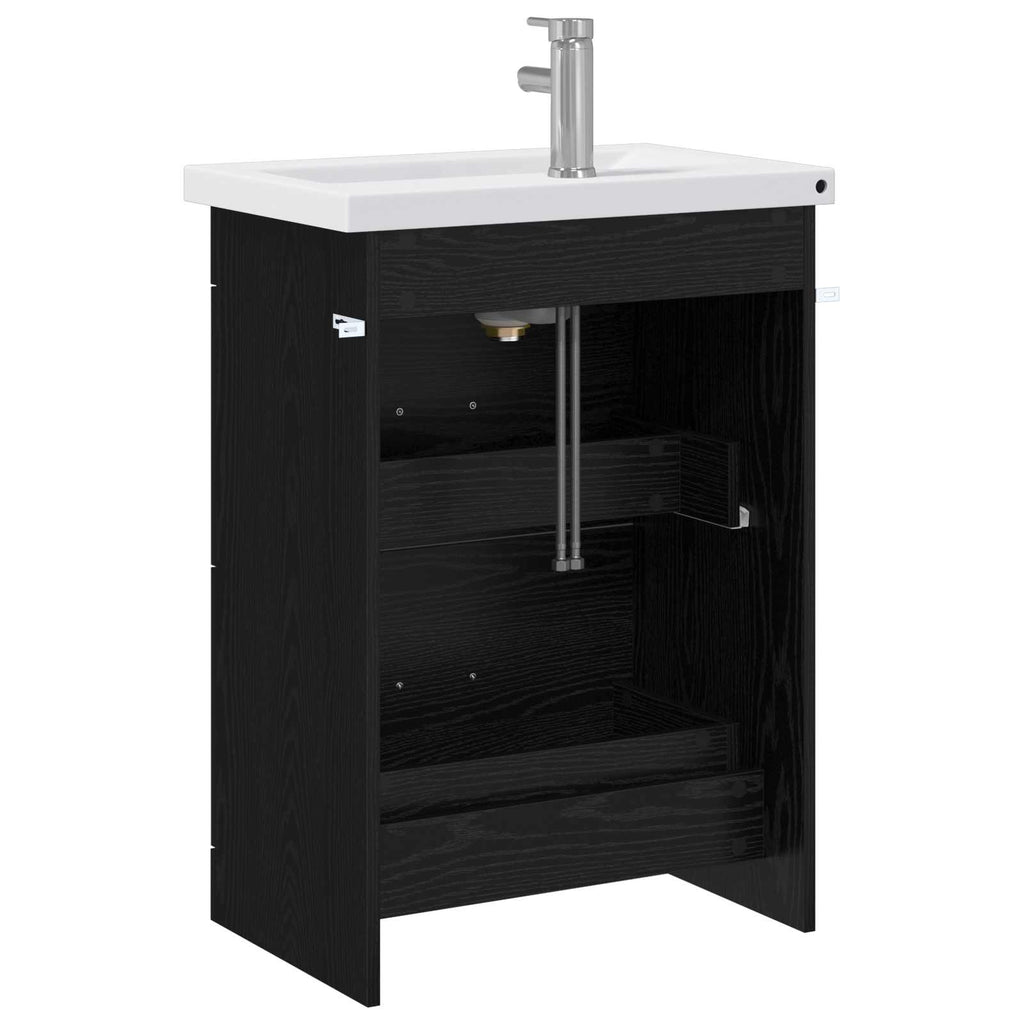 Σετ Επίπλων Μπάνιου Μαύρη Δρυς 61 x 40 x 84,5 εκ