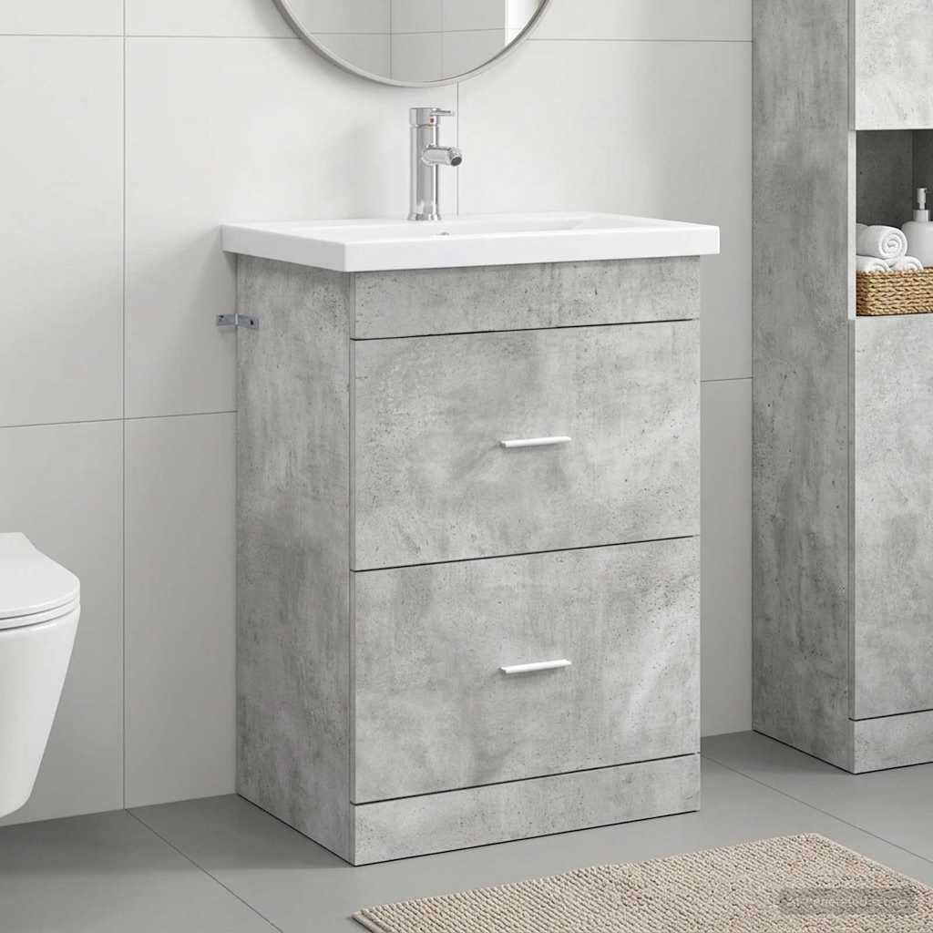 Σετ Επίπλων Μπάνιου Γκρι Σκυροδέματος 61 x 40 x 84,5 εκ