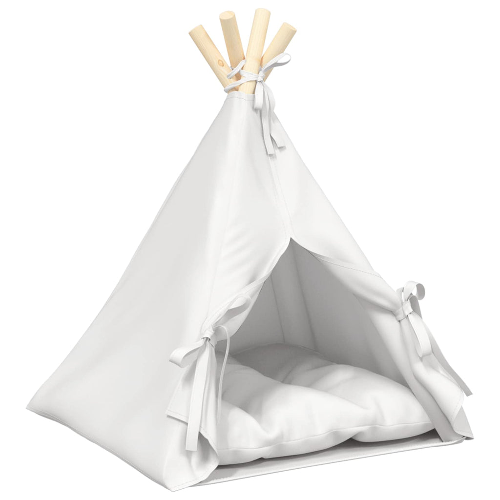 Teepee για κατοικίδια με μαξιλάρι Λευκό 40 x 40 x 50 cm