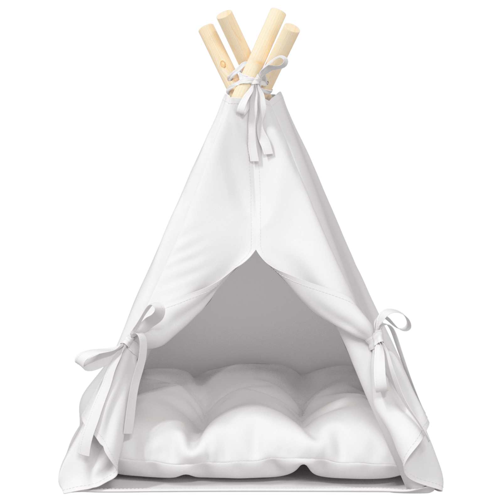 Teepee για κατοικίδια με μαξιλάρι Λευκό 40 x 40 x 50 cm