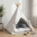 Teepee για κατοικίδια με μαξιλάρι Λευκό 50 x 50 x 60 cm