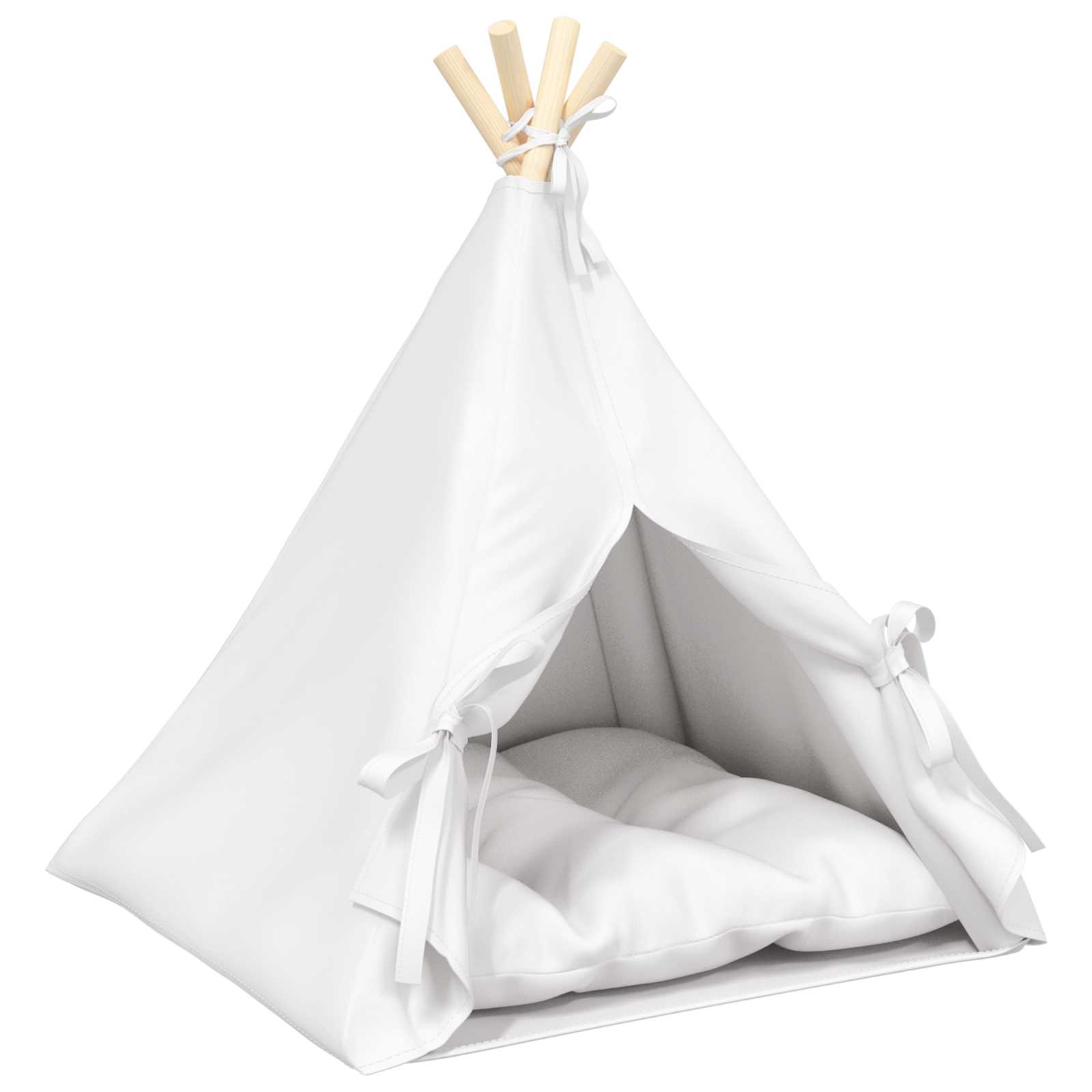 Teepee για κατοικίδια με μαξιλάρι Λευκό 50 x 50 x 60 cm