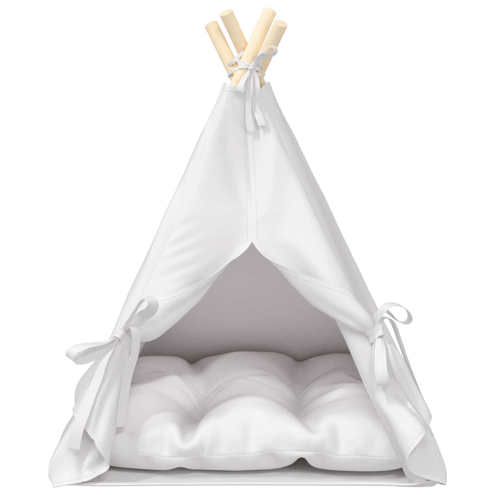 Teepee για κατοικίδια με μαξιλάρι Λευκό 50 x 50 x 60 cm