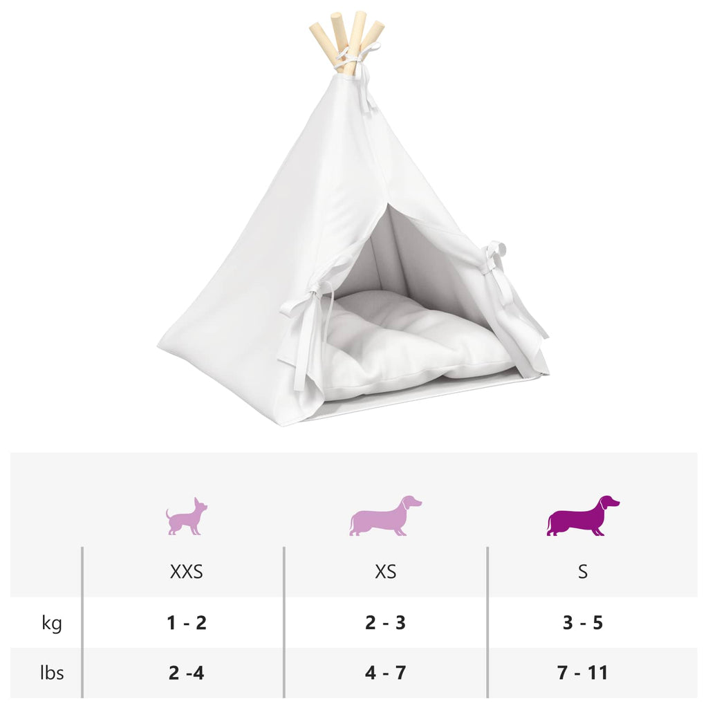 Teepee για κατοικίδια με μαξιλάρι Λευκό 50 x 50 x 60 cm