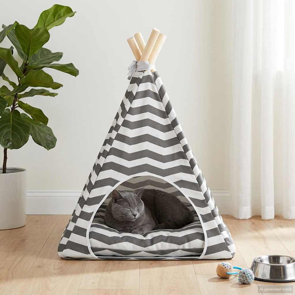 Teepee για κατοικίδια με μαξιλάρι 40 x 40 x 50 cm Πολυεστέρας