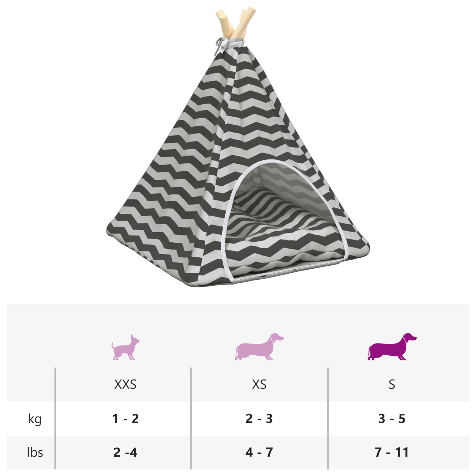 Teepee για κατοικίδια με μαξιλάρι 50 x 50 x 60 cm Πολυεστέρας