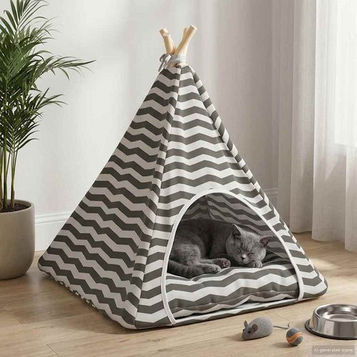 Teepee για κατοικίδια με μαξιλάρι 60 x 60 x 70 cm Πολυεστέρας