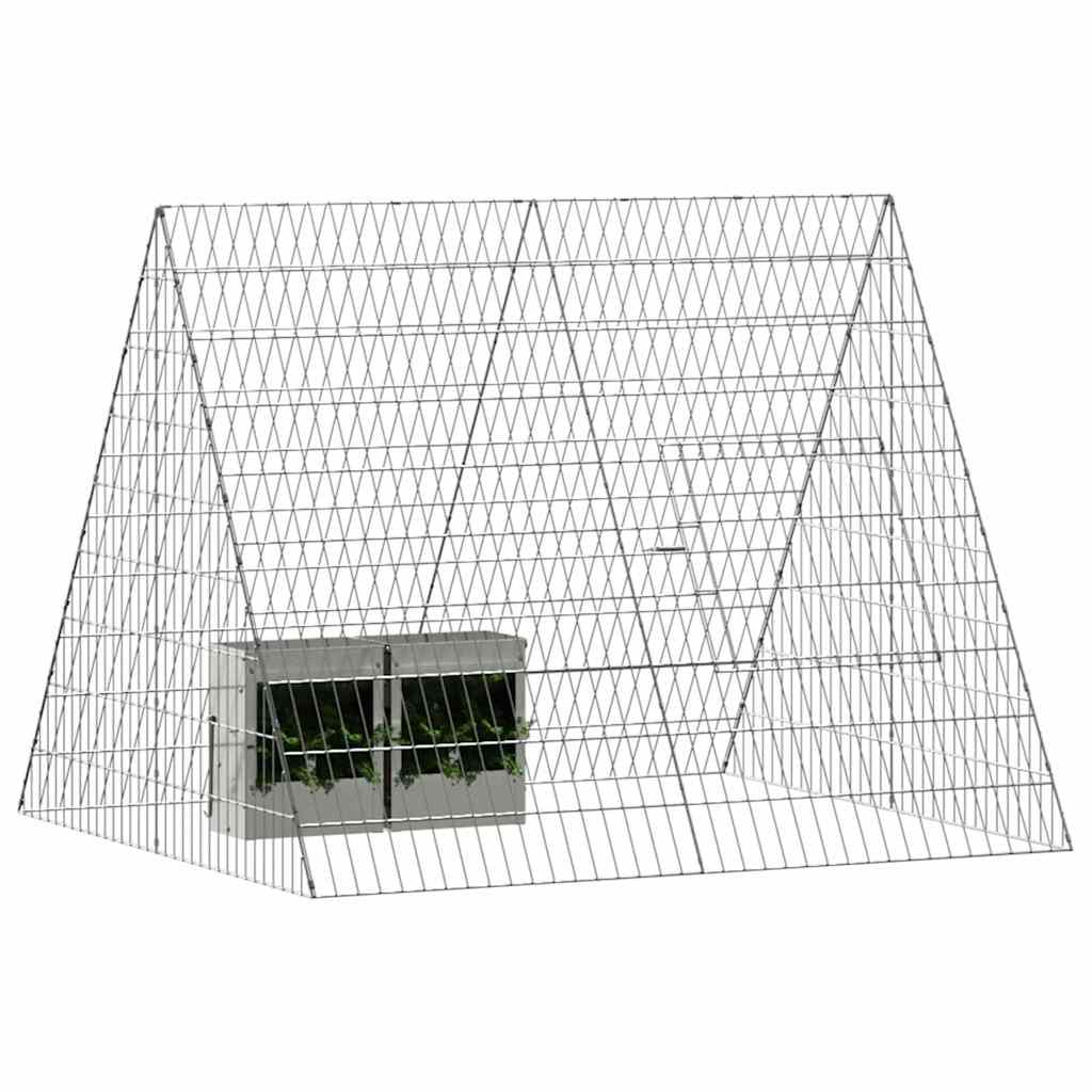 Κλουβί Κουνελιού Ασημί 110 x 100 x 85 εκ. Γαλβανισμένος Χάλυβας