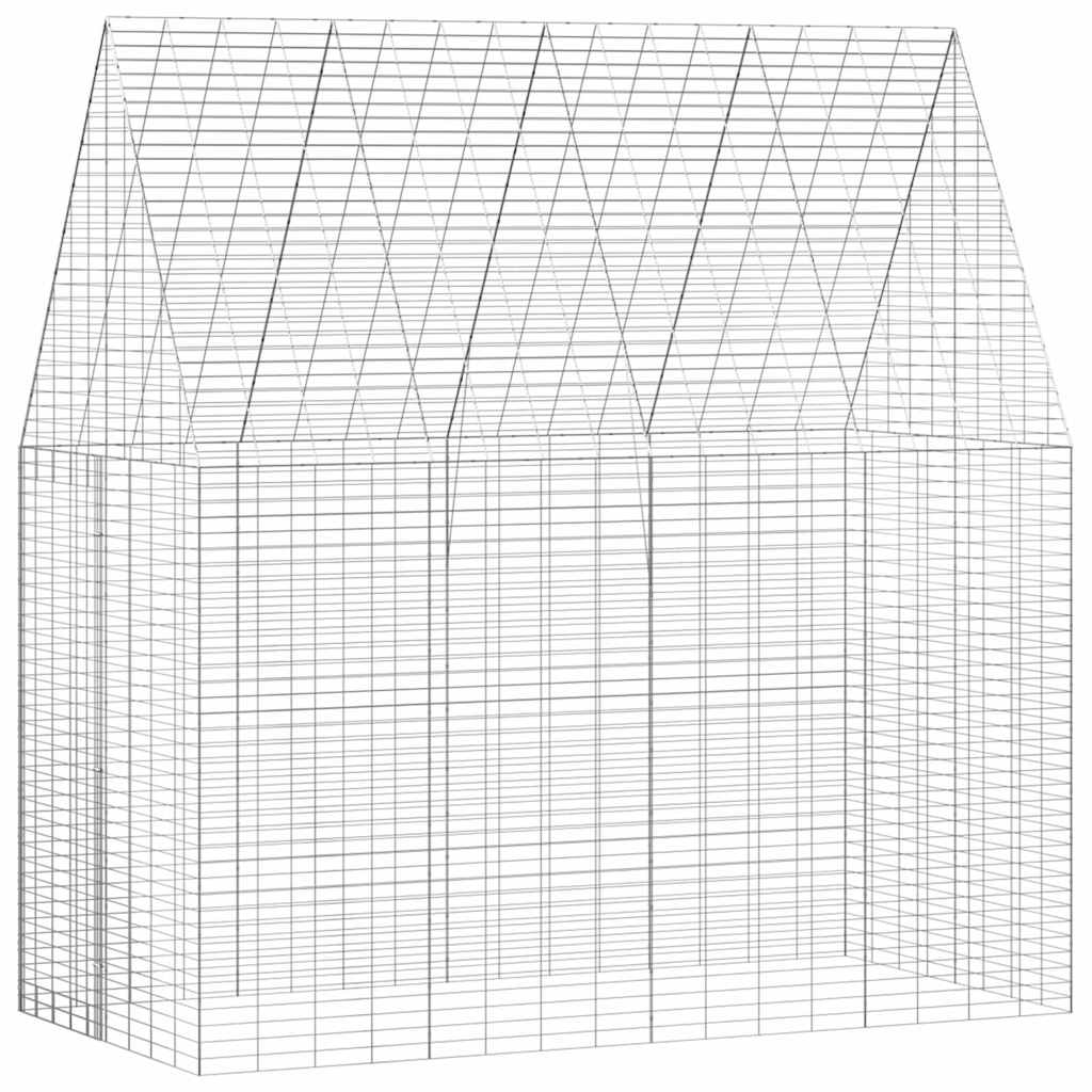 Κλουβί Κουνελιού Ασημί 200 x 100 x 210 εκ.