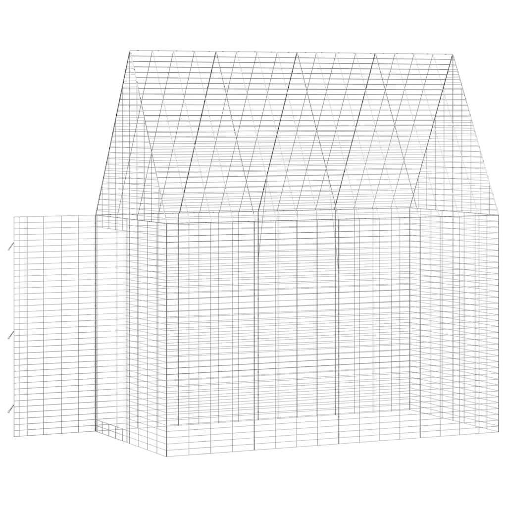 Κλουβί Κουνελιού Ασημί 200 x 100 x 210 εκ.