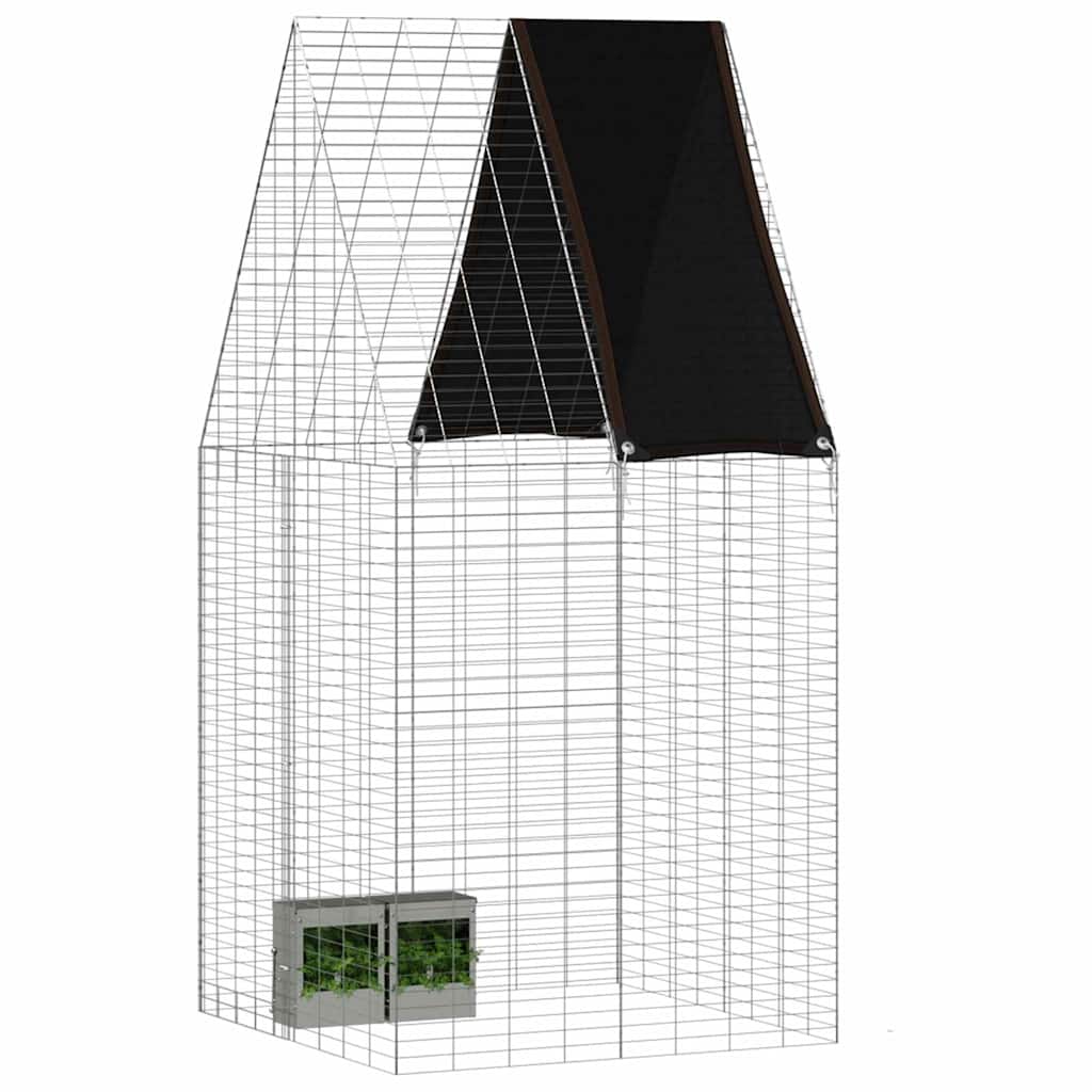 Κλουβί Κουνελιού Ασημί 100 x 100 x 210 εκ.