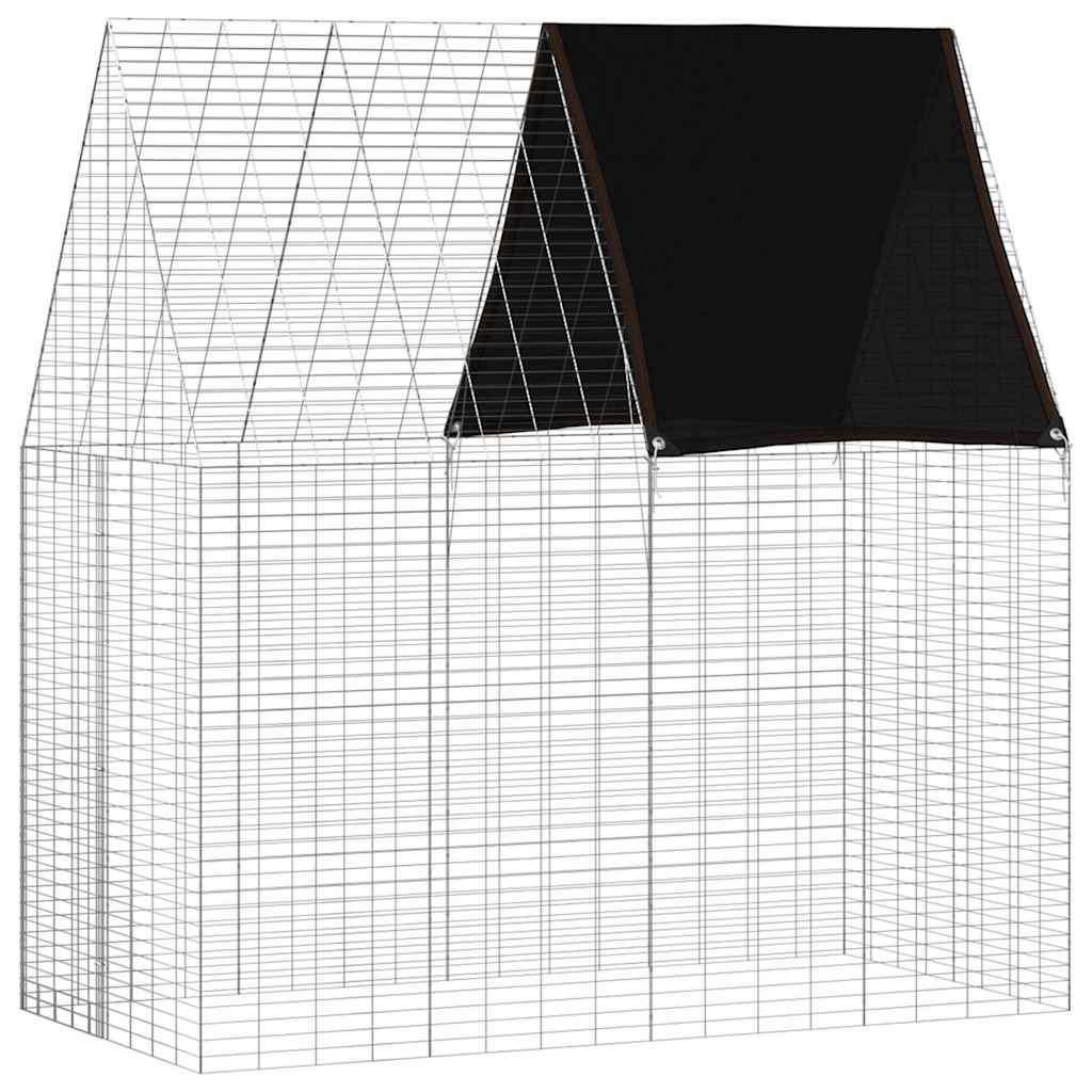 Κλουβί Κουνελιού Ασημί 200 x 100 x 210 εκ.